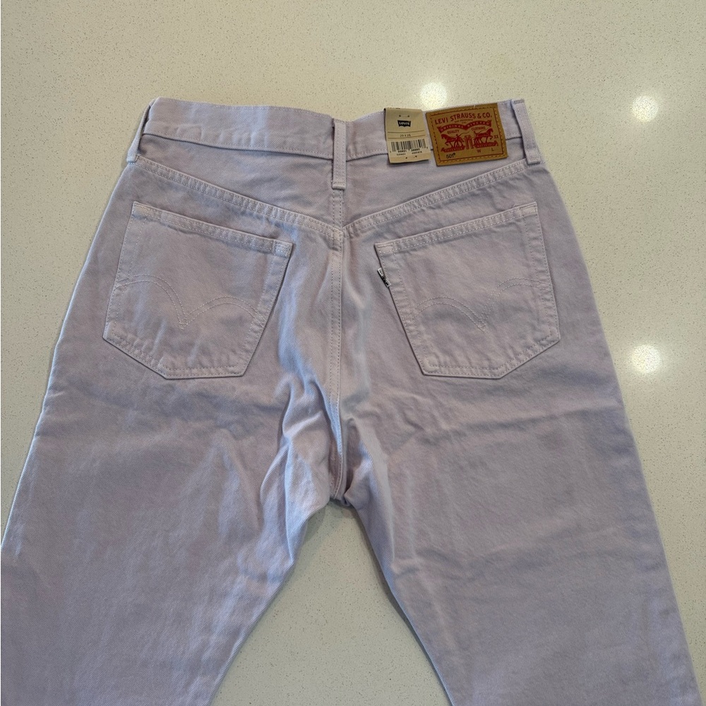 NWT Levi's Women’s Light Purple 501 Original Straight Leg Jeans  29x26 - Picture 3 of 12